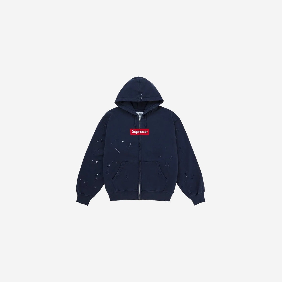 Supreme MM6 Maison Margiela Box Logo Zip Up Hooded Sweatshirt Navy
