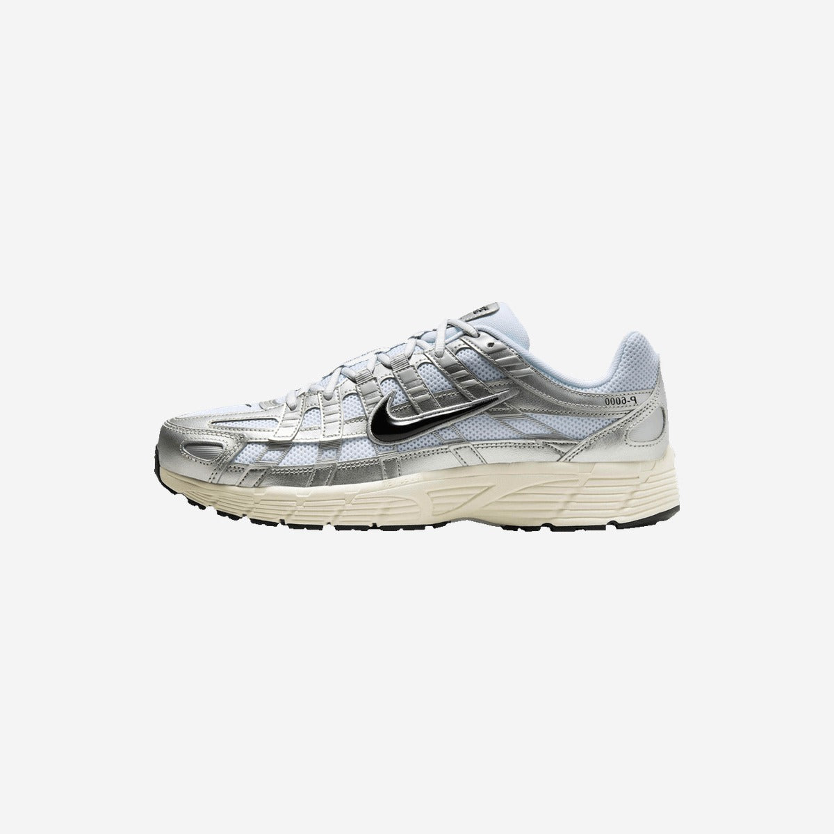 Nike P-6000 White Metallic Silver Flat Silver Black