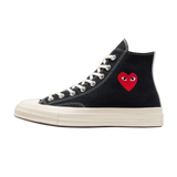 Converse Chuck Taylor All Star 70 Hi Comme des Garcons PLAY Single Heart Black