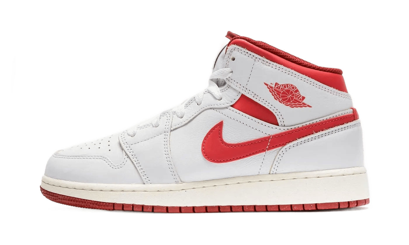 Air Jordan 1 Mid SE White Dune Red - FJ3464-160