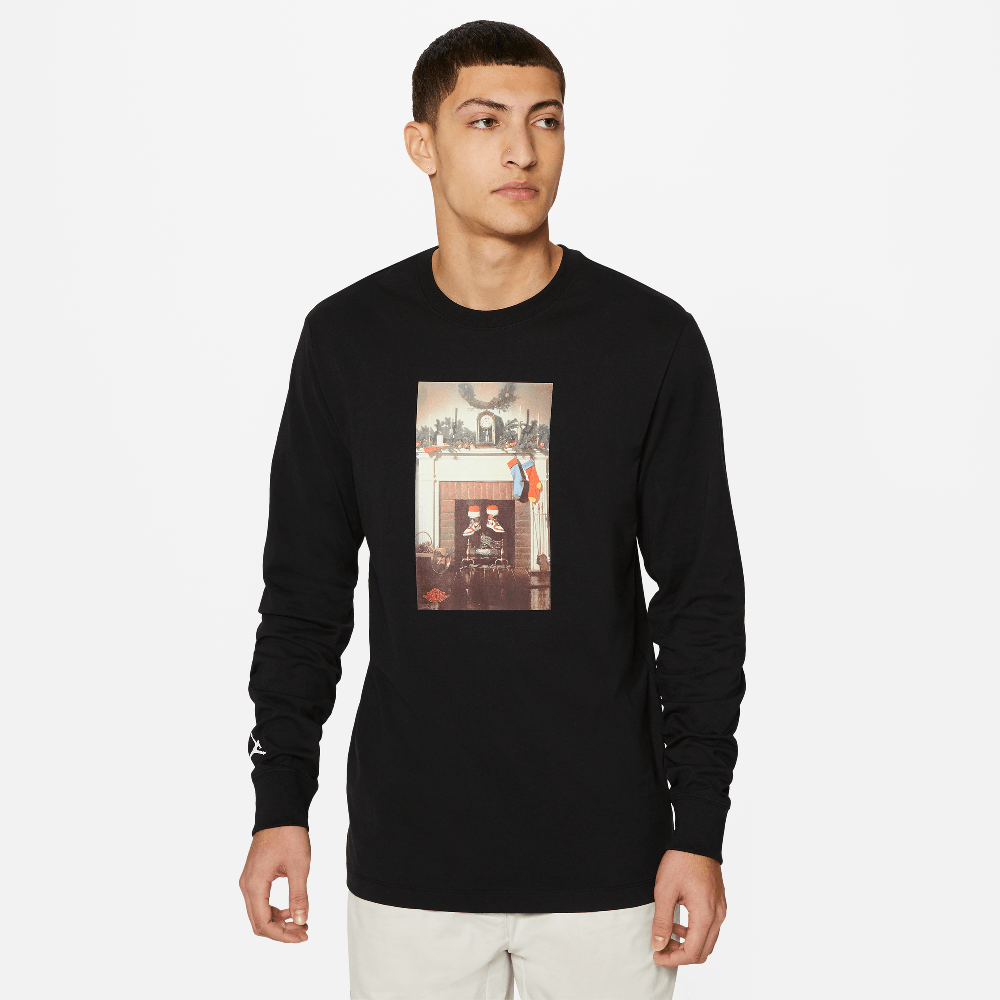 Jordan Jumpman Chimney Men's Long-Sleeve T-Shirt Black/White CV1745-010 — Abbigliamento Air Jordan su LAB19