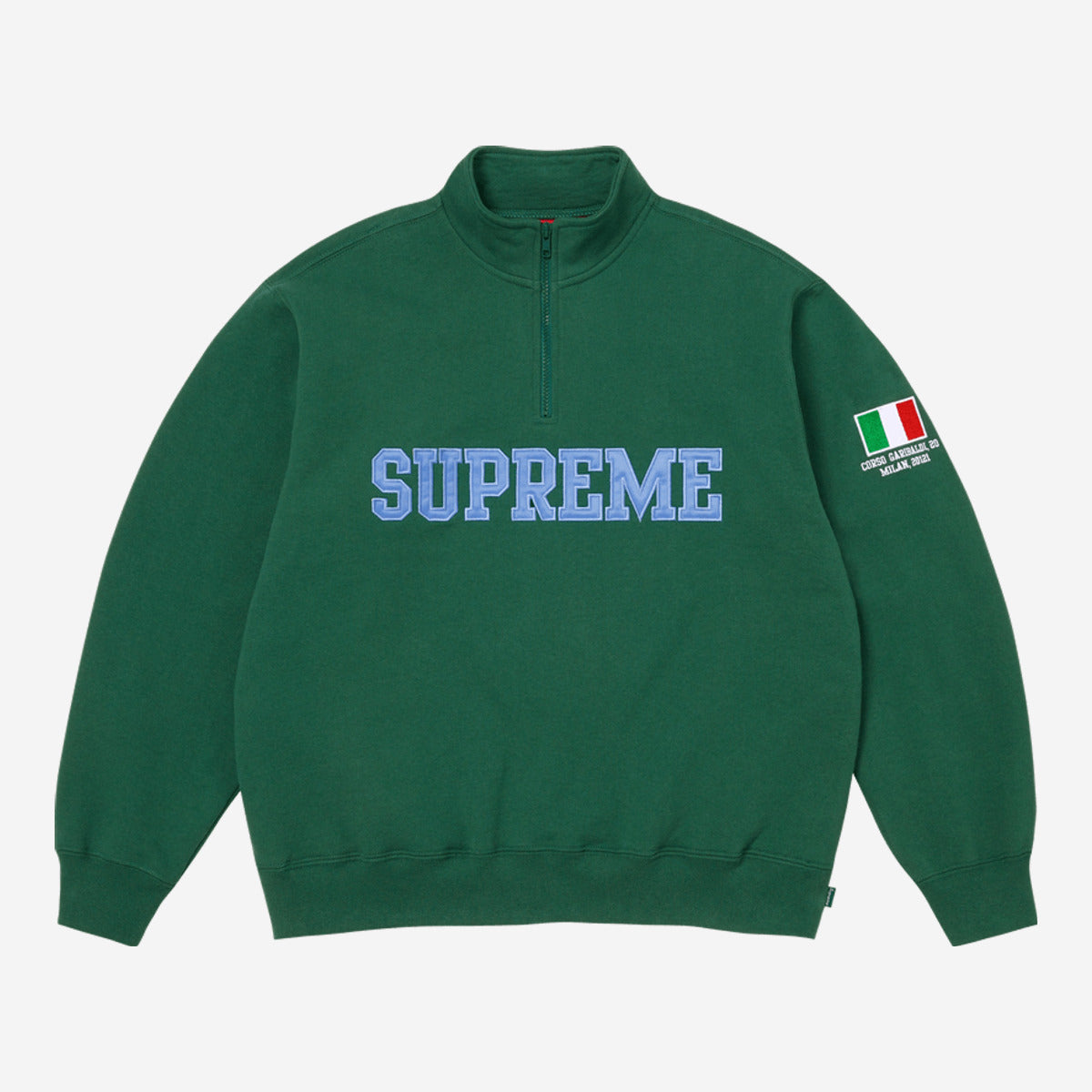Supreme Shop Flag Half Zip Pullover 'Dark Green Milan' SS26SW65-DARK-GREEN-MILAN — Abbigliamento Supreme su LAB19