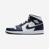 Air Jordan 1 Mid White Metallic Gold Obsidian