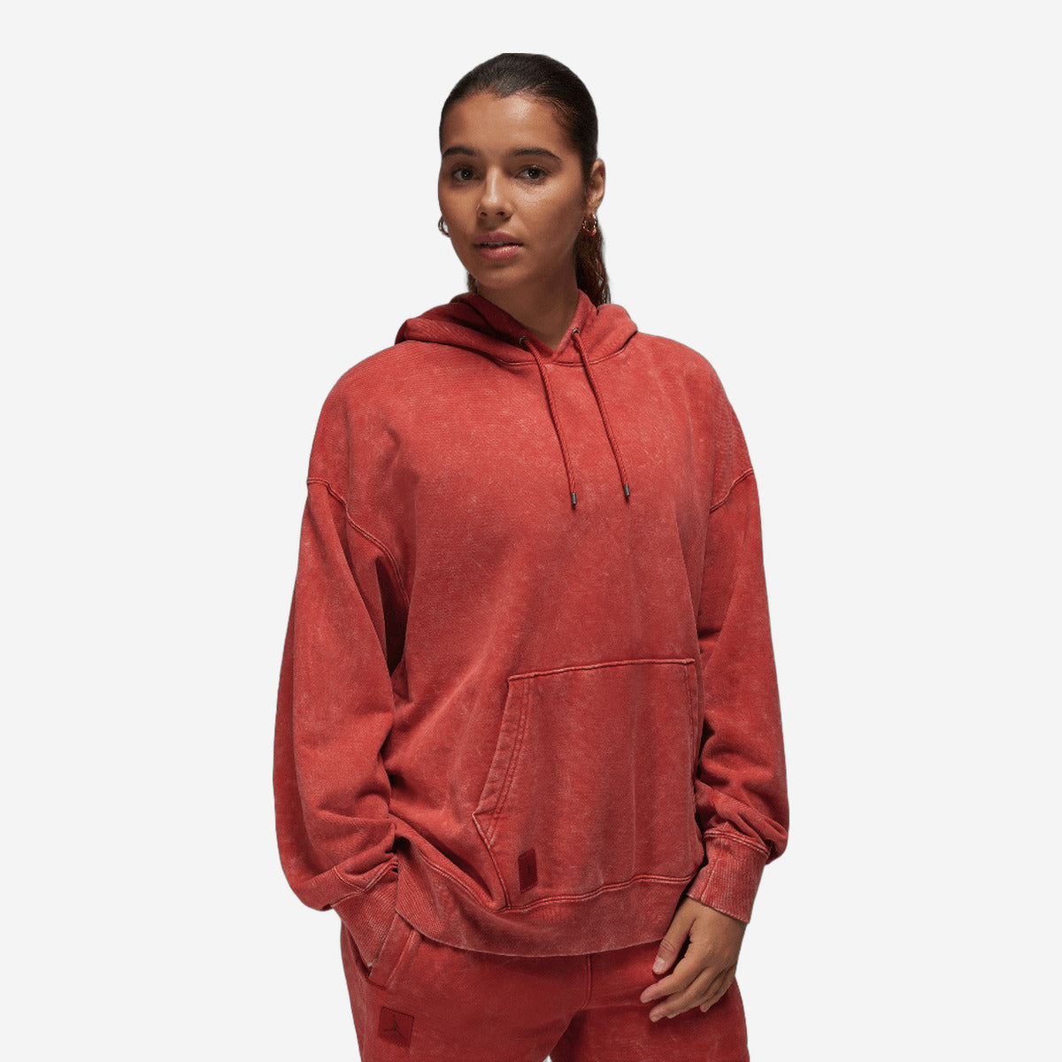Jordan Flight Fleece Women's Satin-Lined Washed Hoodie Dune Red FN5738-615 — Abbigliamento Air Jordan su LAB19