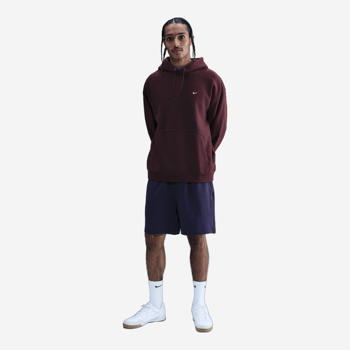 Nike Solo Swoosh Men's Pullover Hoodie Burgundy Crush/Burgundy Crush/White HV1082-652 — Abbigliamento Nike su LAB19