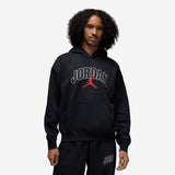 Jordan Brooklyn Fleece Men's Oversized Pullover Hoodie Black/Gym Red