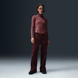 Nike Sportswear Collection Women's Slim 1/2-Zip Long-Sleeve Logo Top Red Sepia/Light Orewood Brown/Red Sepia