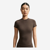 NikeSKIMS Matte Women's Padded Baby T-Shirt NSKM Dark Sepia/NSKM Dark Sepia