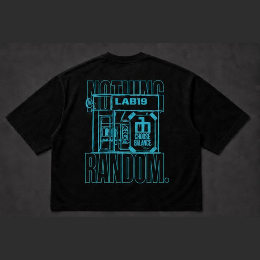 Nothing Random Tee nera - retro
