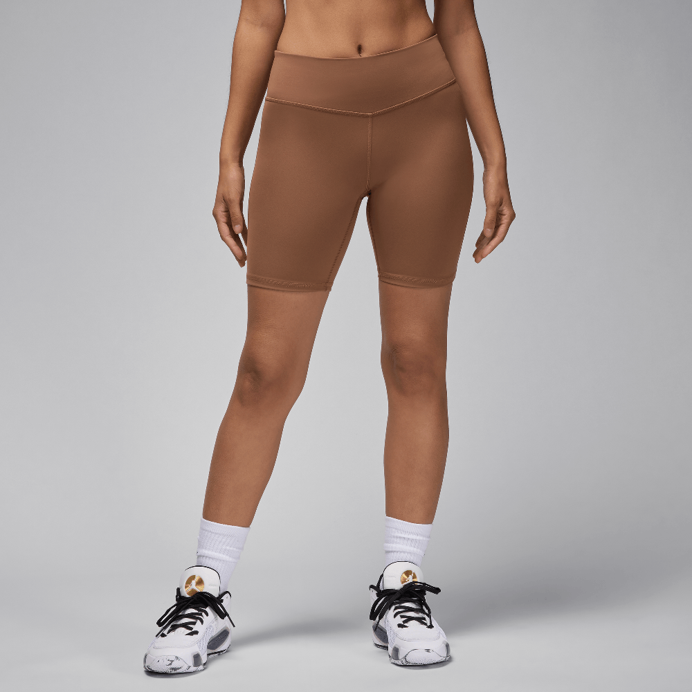 Jordan Sport Women's High-Waisted 7" Bike Shorts Archaeo Brown/White — Shorts