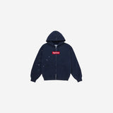Supreme MM6 Maison Margiela Box Logo Zip Up Hooded Sweatshirt Navy