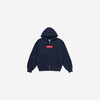 Supreme MM6 Maison Margiela Box Logo Zip Up Hooded Sweatshirt Navy