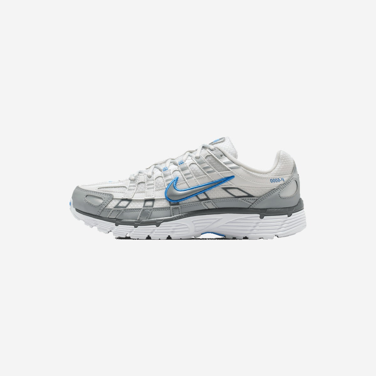 Nike P-6000 White Metallic Silver Blue