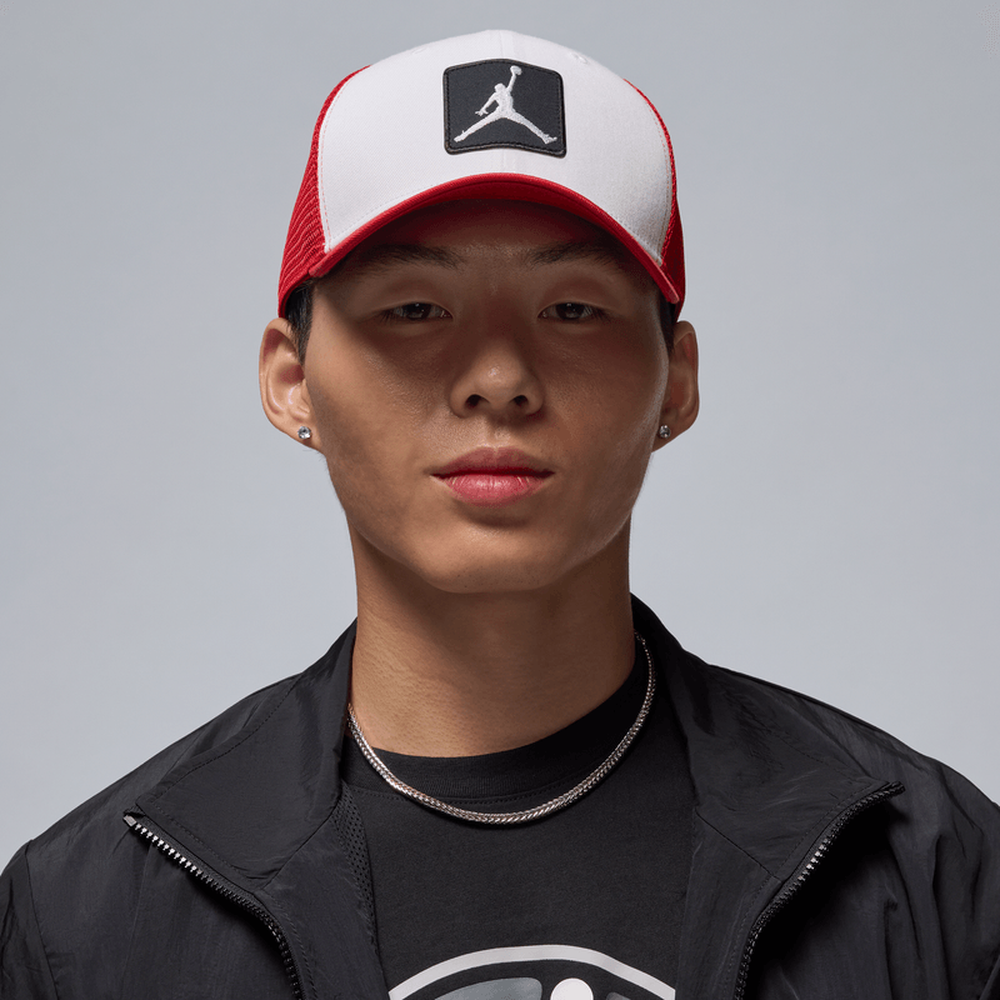 Nike Jordan Rise Jumpman Trucker Cap White Red FZ0774-102 — Abbigliamento Nike su LAB19