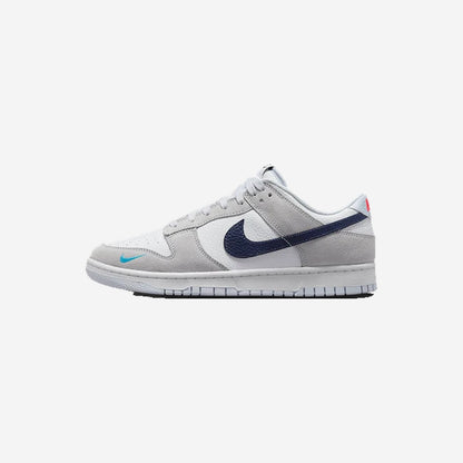Nike Dunk Low Scarpe: White Grey Navy Aqua Mini Swoosh