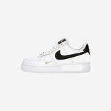 Nike Air Force 1 Low \&07 Essential White Black Gold Mini Swoosh