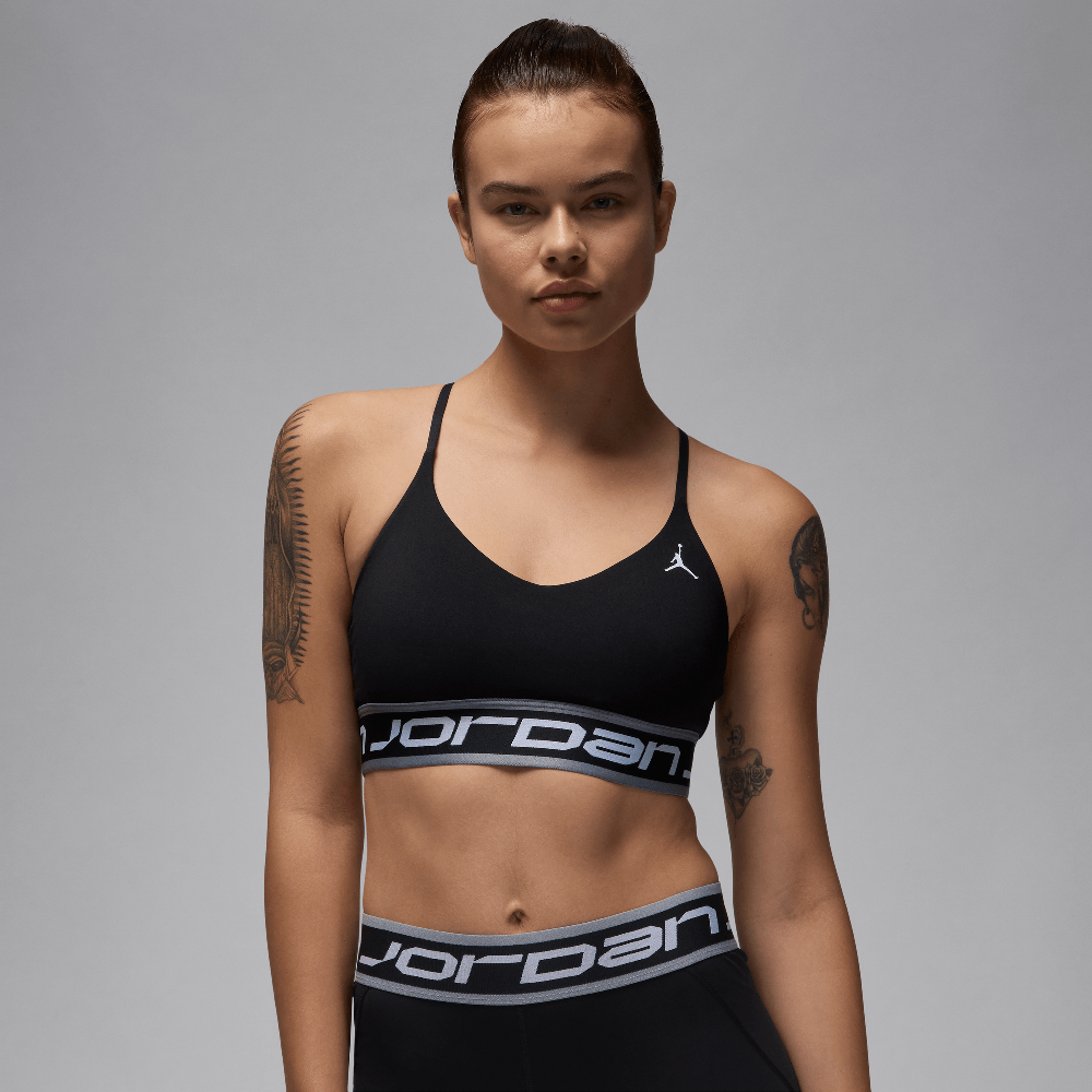 Jordan Sport Indy Women's Light Support Sports Bra Black/Stealth/Black/White FV6498-010 — Abbigliamento Air Jordan su LAB19