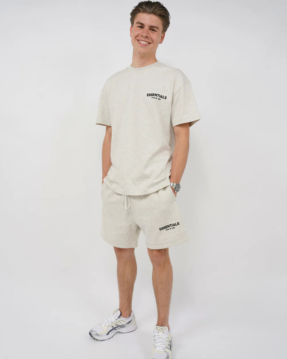 Fear of God Essentials Light Oatmeal Summer Set
