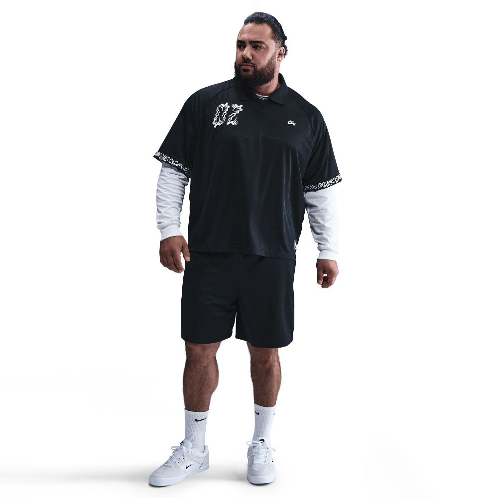 Nike SB Dri-FIT Jacquard Skate Top Black/Black/White HJ2965-010 — Abbigliamento Nike su LAB19