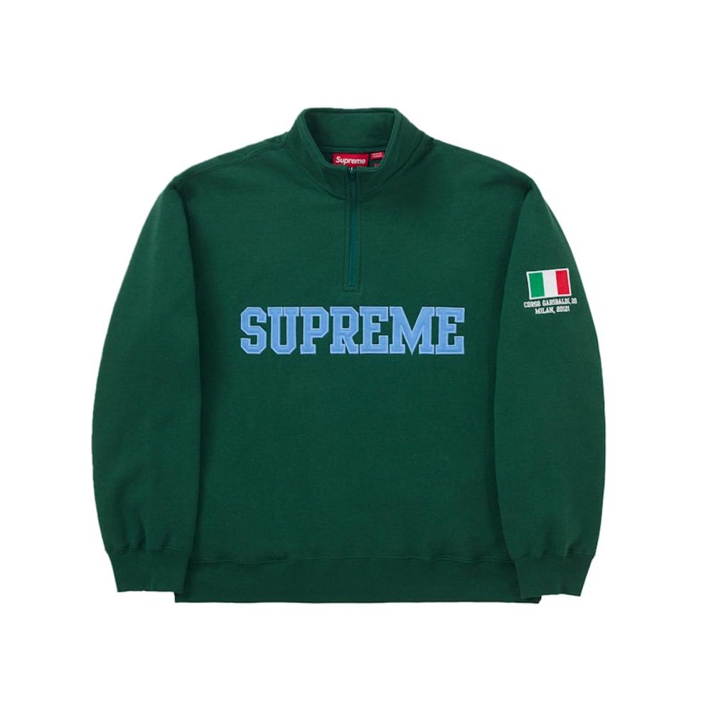 Supreme Milan Shop Flag Half Zip Pullover Green SUP-HALFZIP-FLAG-GREEN — Abbigliamento Supreme su LAB19