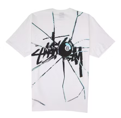 Stüssy Shattered Tee Bianco 8 Ball