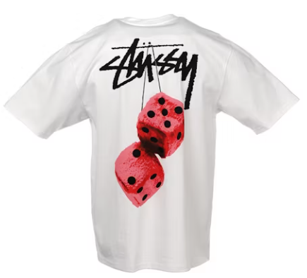 Maglietta Stussy Fuzzy Dice bianco