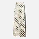 Adidas Satin Polka Dots Wide Leg Pants Off White