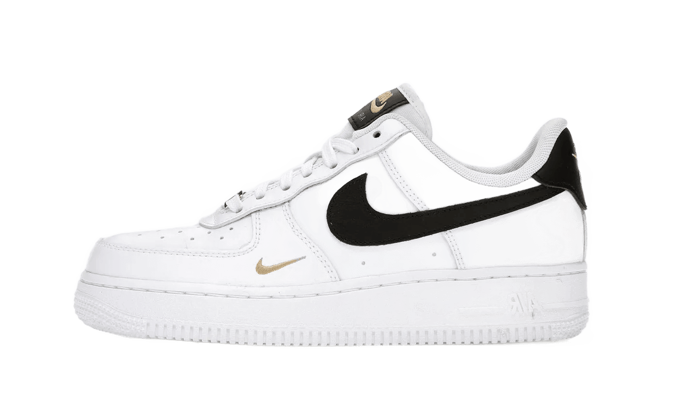 Air Force 1 Low \&07 Essential White Black Gold Mini Swoosh - CZ0270-102