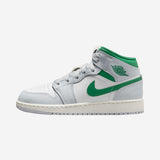 Jordan 1 Mid White Pure Platinum Pine Green (GS)