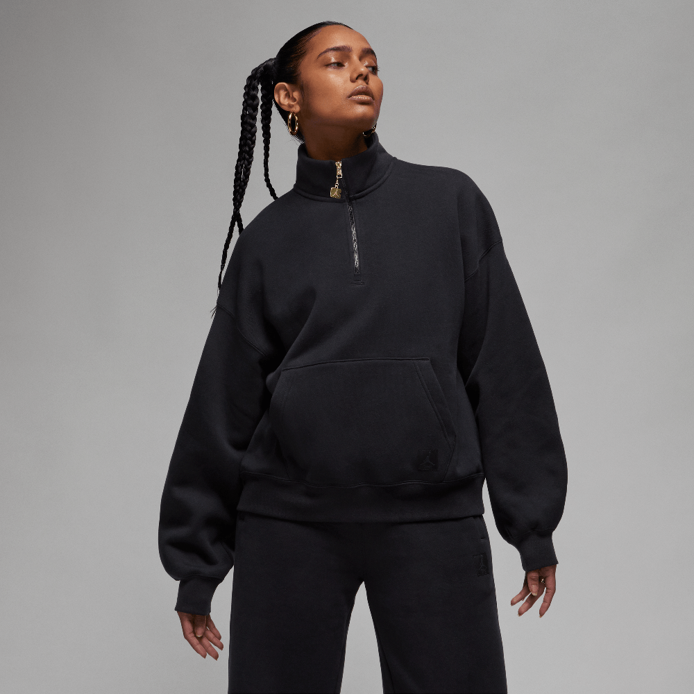 Jordan Flight Fleece Women's Quarter-Zip Top Black FD7221-010 — Abbigliamento Air Jordan su LAB19