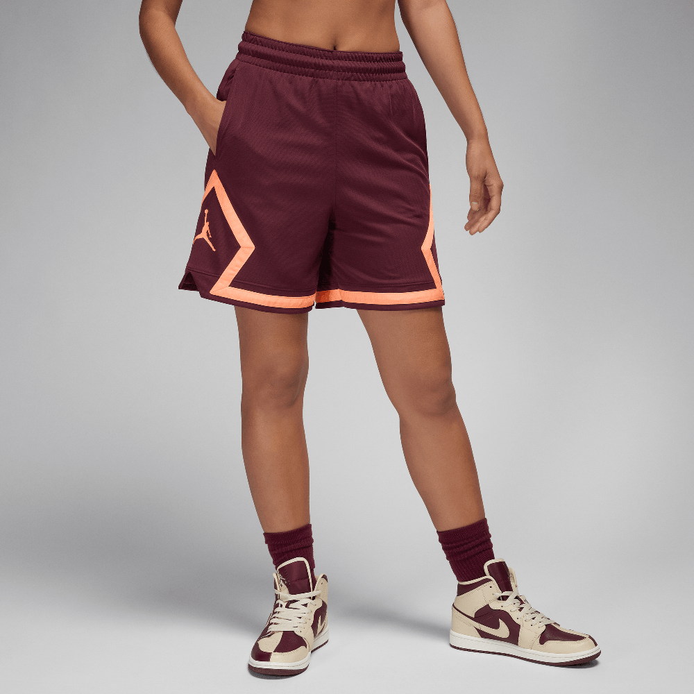 Jordan Sport Women's Diamond Shorts Night Maroon/Night Maroon/Orange Pulse/Orange Pulse FB4588-681 — Abbigliamento Air Jordan su LAB19