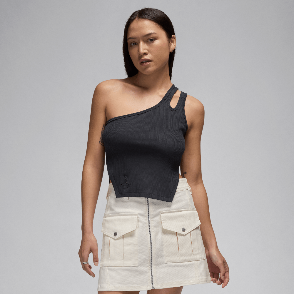 Jordan Women's Asymmetrical Ribbed Tank Off Noir FN5798-045 — Abbigliamento Air Jordan su LAB19