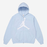 Supreme x Jordan Zip Up Hooded Sweatshirt 'Light Blue'