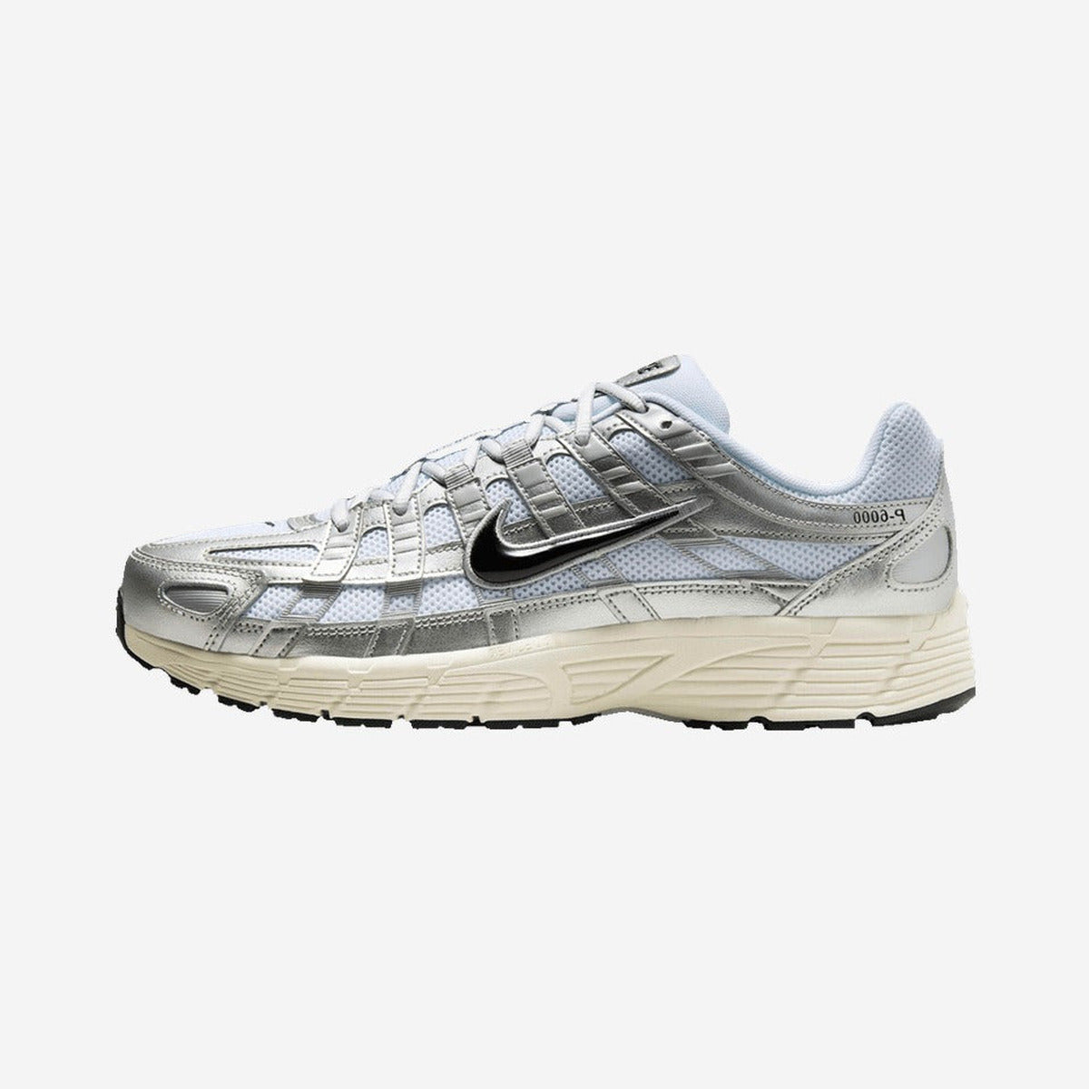 Nike P-6000 White Metallic Silver Flat Silver Black