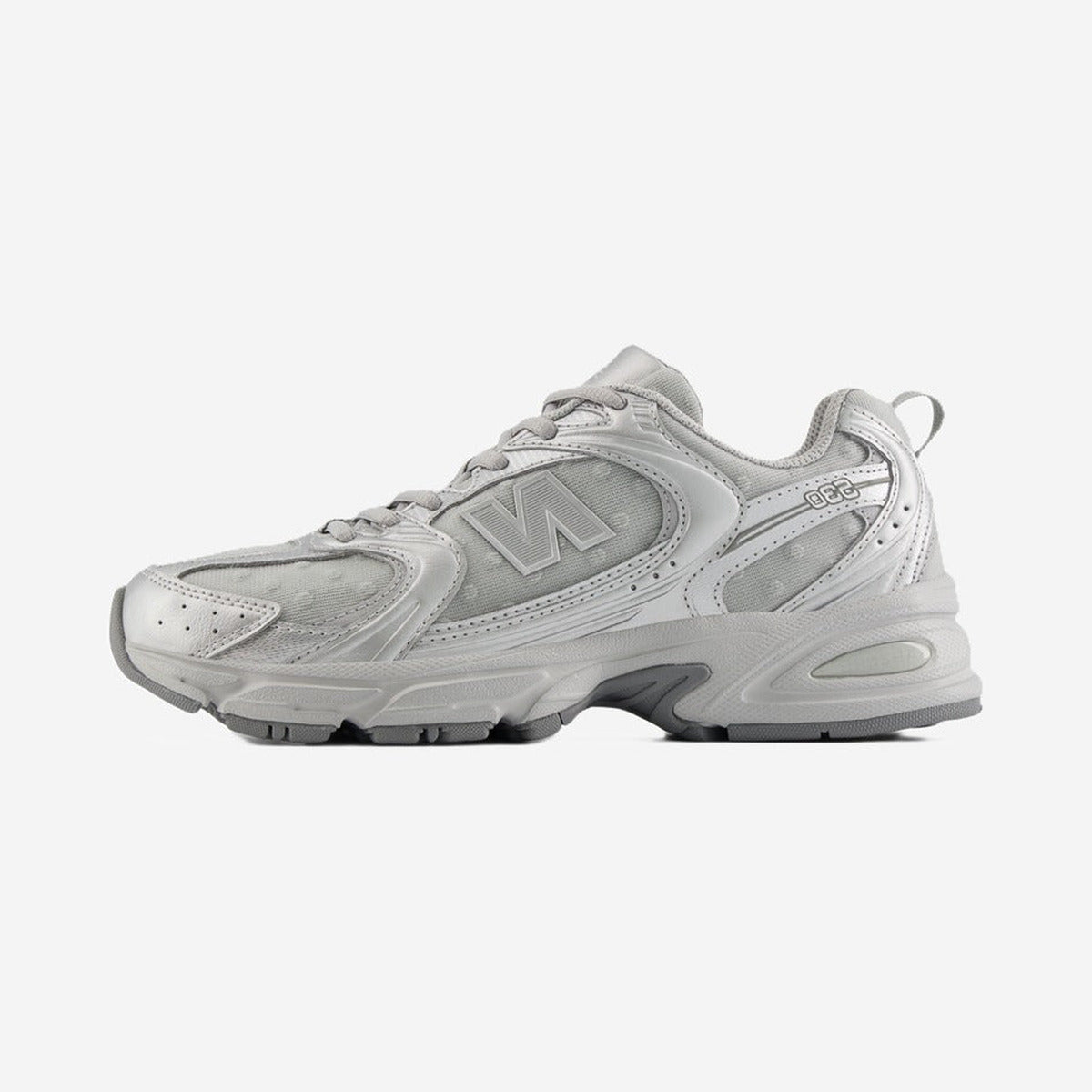 New Balance 530 Silver Metallic Raincloud Polka Dots