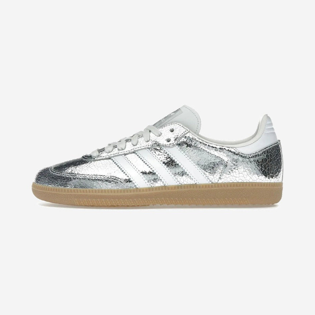 Adidas Samba OG Silver Metallic Cracked Leather