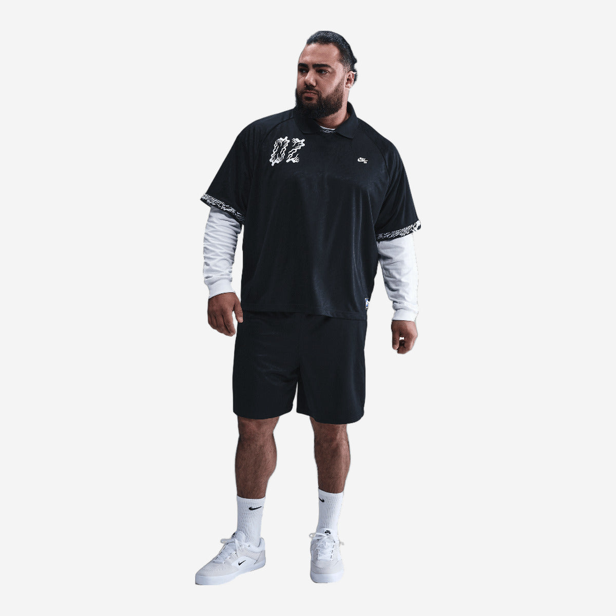 Nike SB Dri-FIT Jacquard Skate Top Black/Black/White HJ2965-010 — Abbigliamento Nike su LAB19