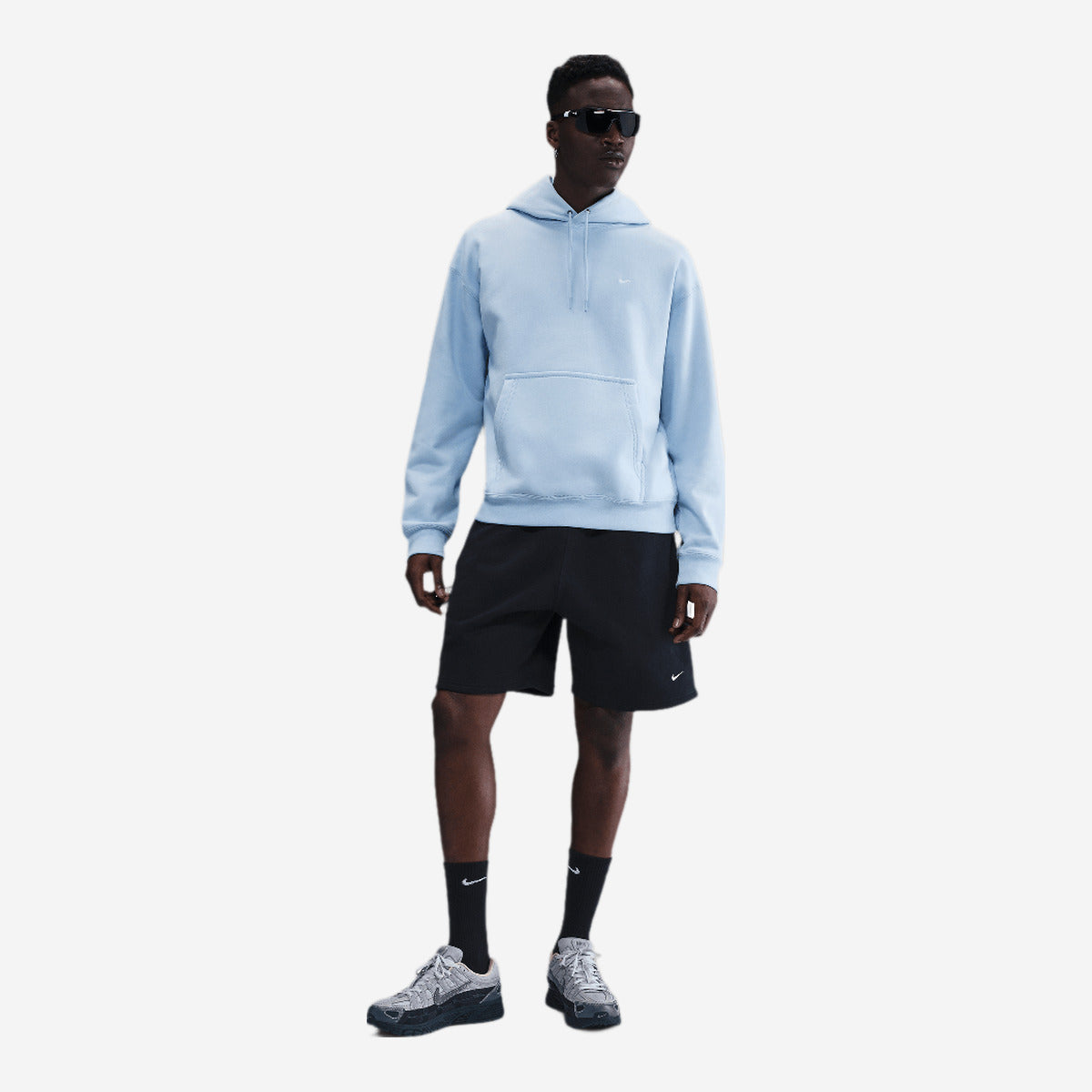 Nike Solo Swoosh Men's Pullover Hoodie Celestine Blue/Celestine Blue/White HV1082-441 — Abbigliamento Nike su LAB19
