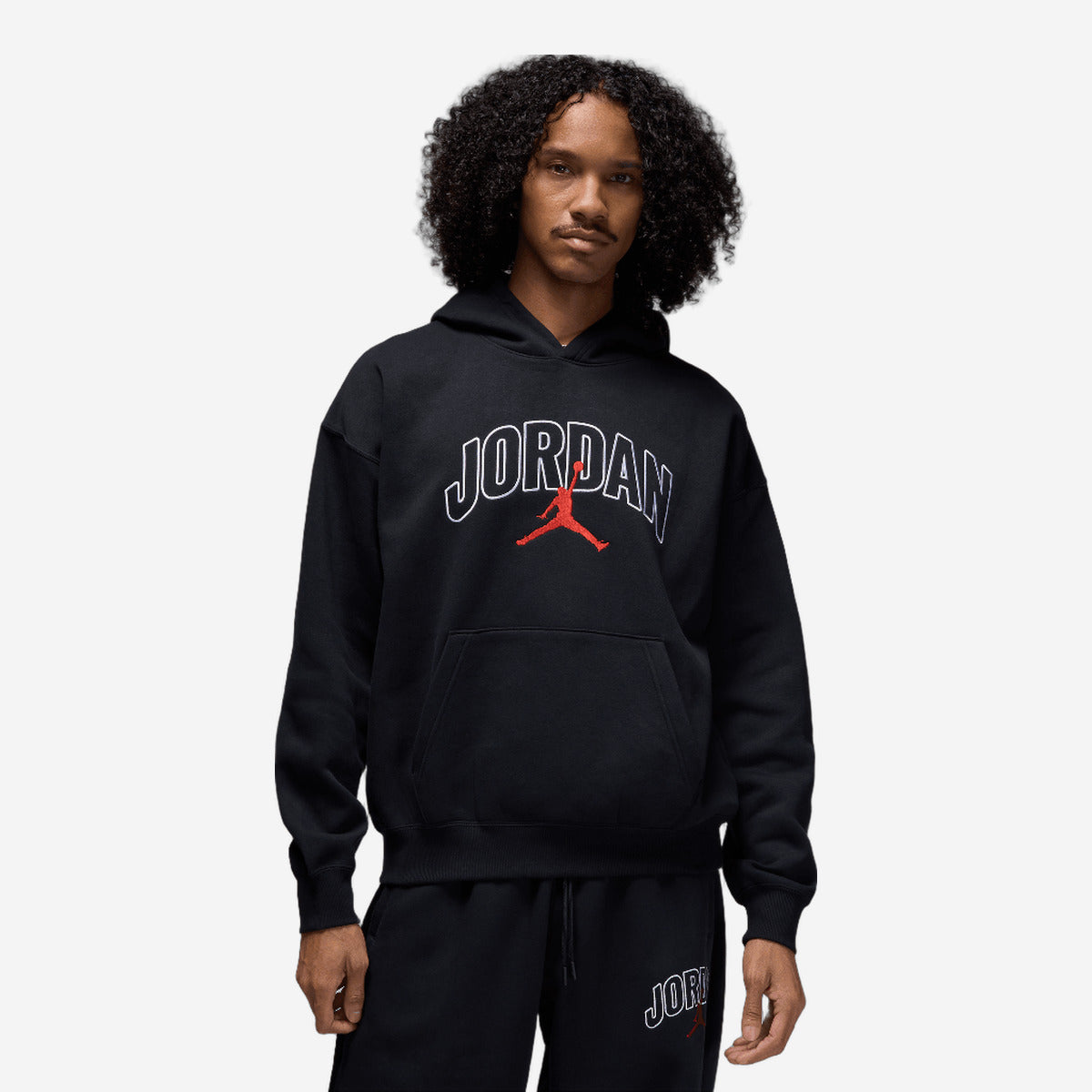 Jordan Brooklyn Fleece Men's Oversized Pullover Hoodie Black/Gym Red IB7241-010 — Abbigliamento Air Jordan su LAB19