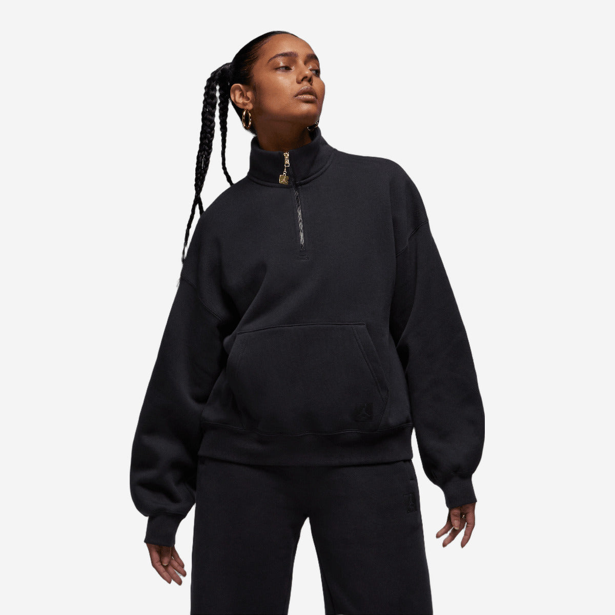 Jordan Flight Fleece Women's Quarter-Zip Top Black FD7221-010 — Abbigliamento Air Jordan su LAB19