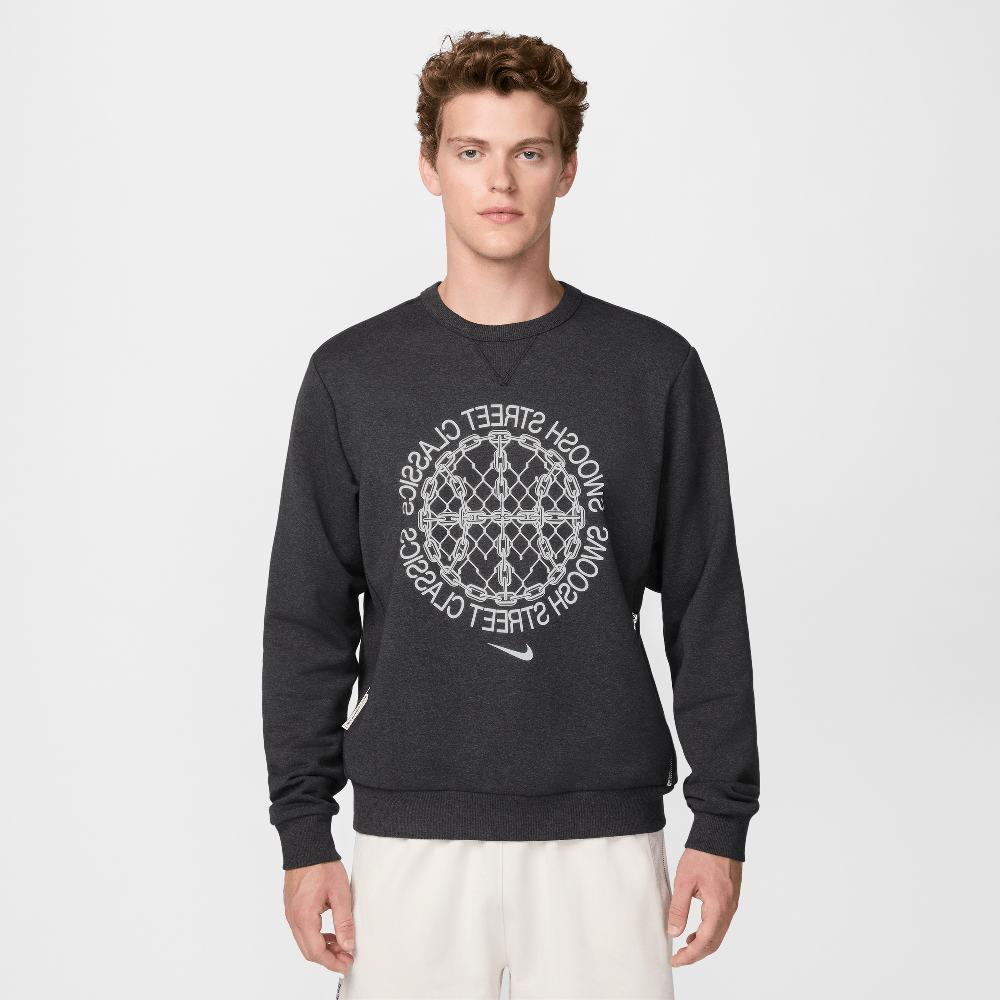 Nike Standard Issue Men's Dri-FIT Basketball Crew-Neck Sweatshirt Black/Heather/Pale Ivory FZ0682-010 — Abbigliamento Nike su LAB19