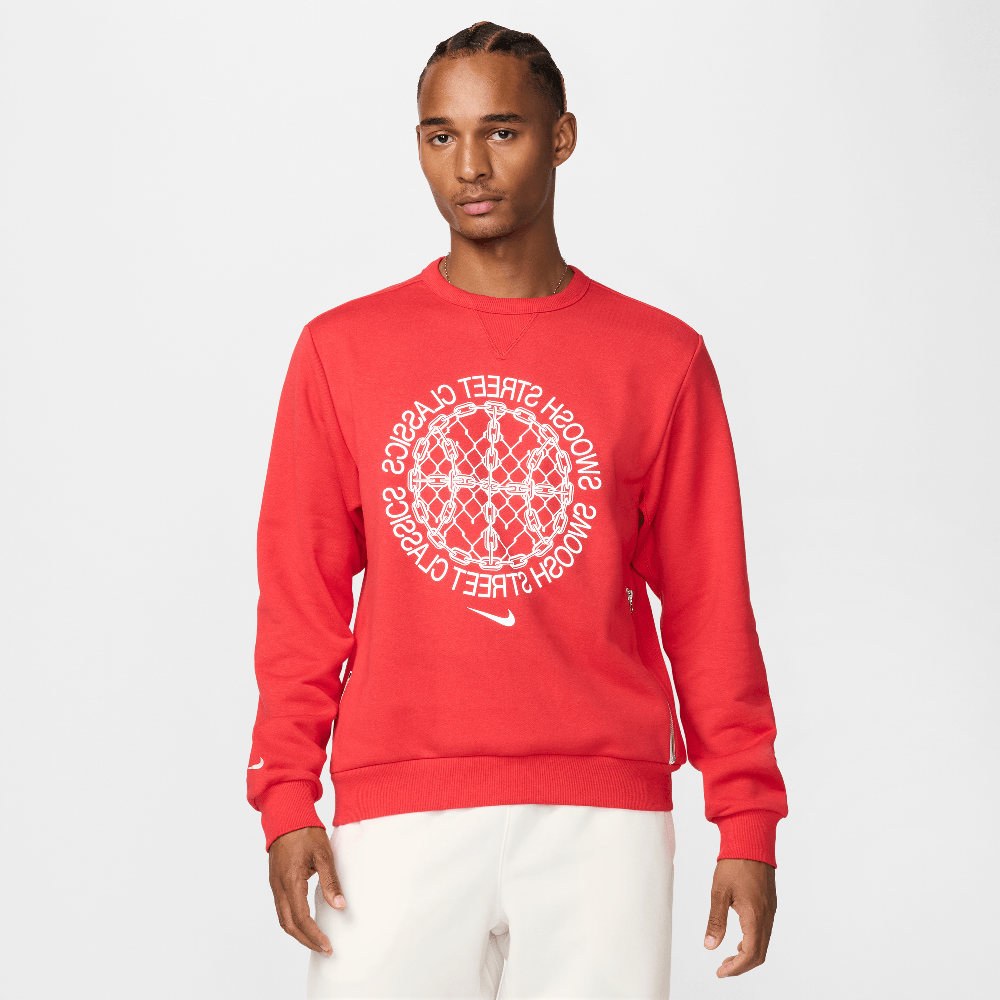 Nike Standard Issue Men's Dri-FIT Basketball Crew-Neck Sweatshirt University Red/Heather/Pale Ivory FZ0682-657 — Abbigliamento Nike su LAB19