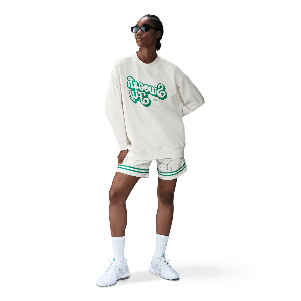 Nike Swoosh Fly Women's Dri-FIT Oversized French Terry Basketball Sweatshirt Sail/Stadium Green FZ5514-133 — Abbigliamento Nike su LAB19