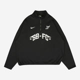 Nike Zip Fleece Crew-Neck Sweatshirt Club 58 'Black'