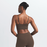 NikeSKIMS Matte Women's Cami Longline Bra NSKM Dark Sepia/NSKM Dark Sepia