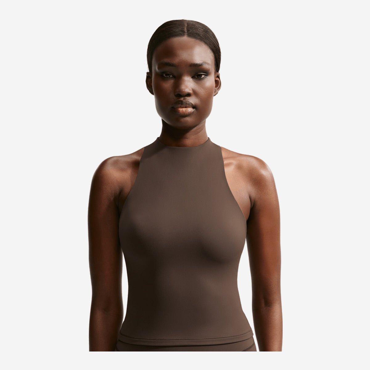 NikeSKIMS Matte Women's Mock-Neck Racerback Tank Top NSKM Dark Sepia/NSKM Dark Sepia IR5031-233 — Abbigliamento Nike su LAB19