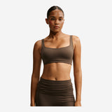 NikeSKIMS Matte Women's Scoop-Neck Bra NSKM Dark Sepia/NSKM Dark Sepia