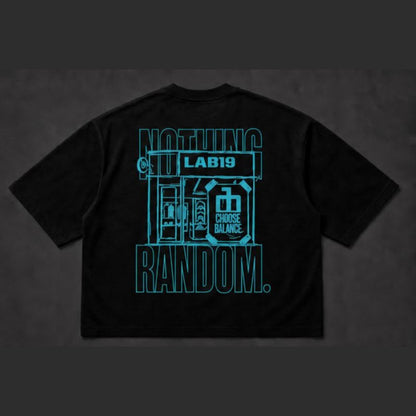 Nothing Random Tee nera - retro