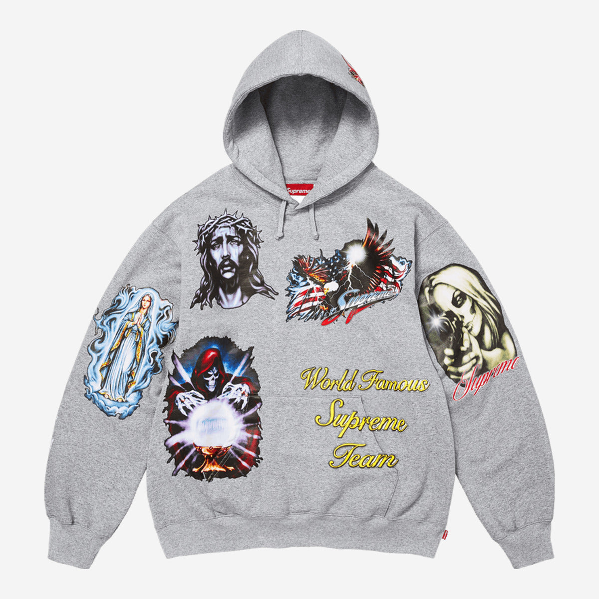 Supreme Stickers Hooded Sweatshirt Heather Grey FW26SW67-HEATHER-GREY — Abbigliamento Supreme su LAB19